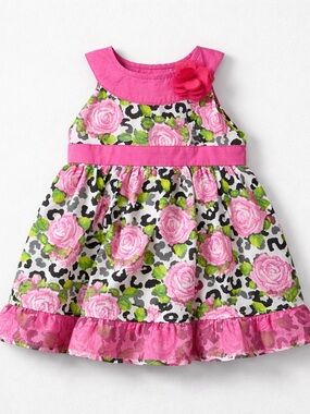 Real Love cheetah and floral print dress size 2T
